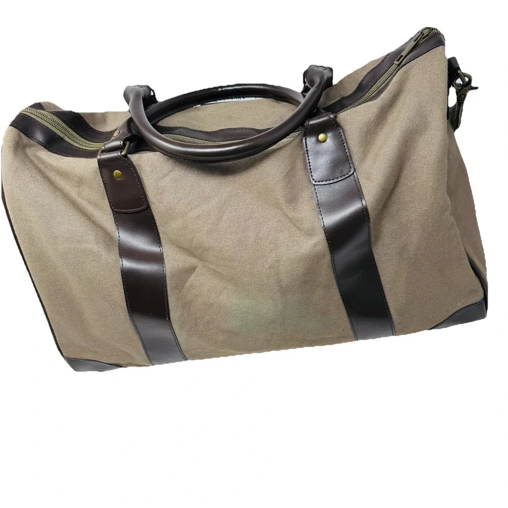 Tellus Weekender Duffle And Gym‎ Bag Sports Olive Brown Shoulder Strap